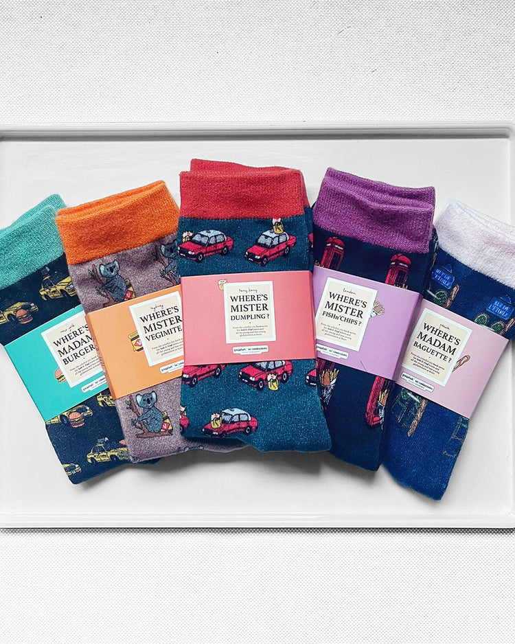 Colorful City Socks - Where Is Mister Dumpling & Friends? - BetterThanFlowers