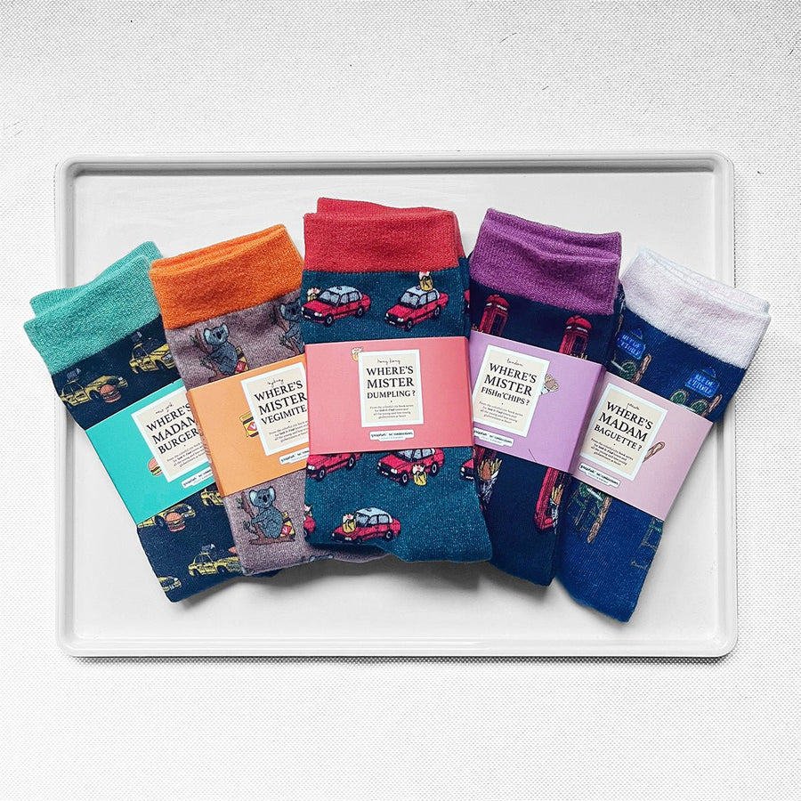 Colorful City Socks - Where Is Mister Dumpling & Friends? - BetterThanFlowers
