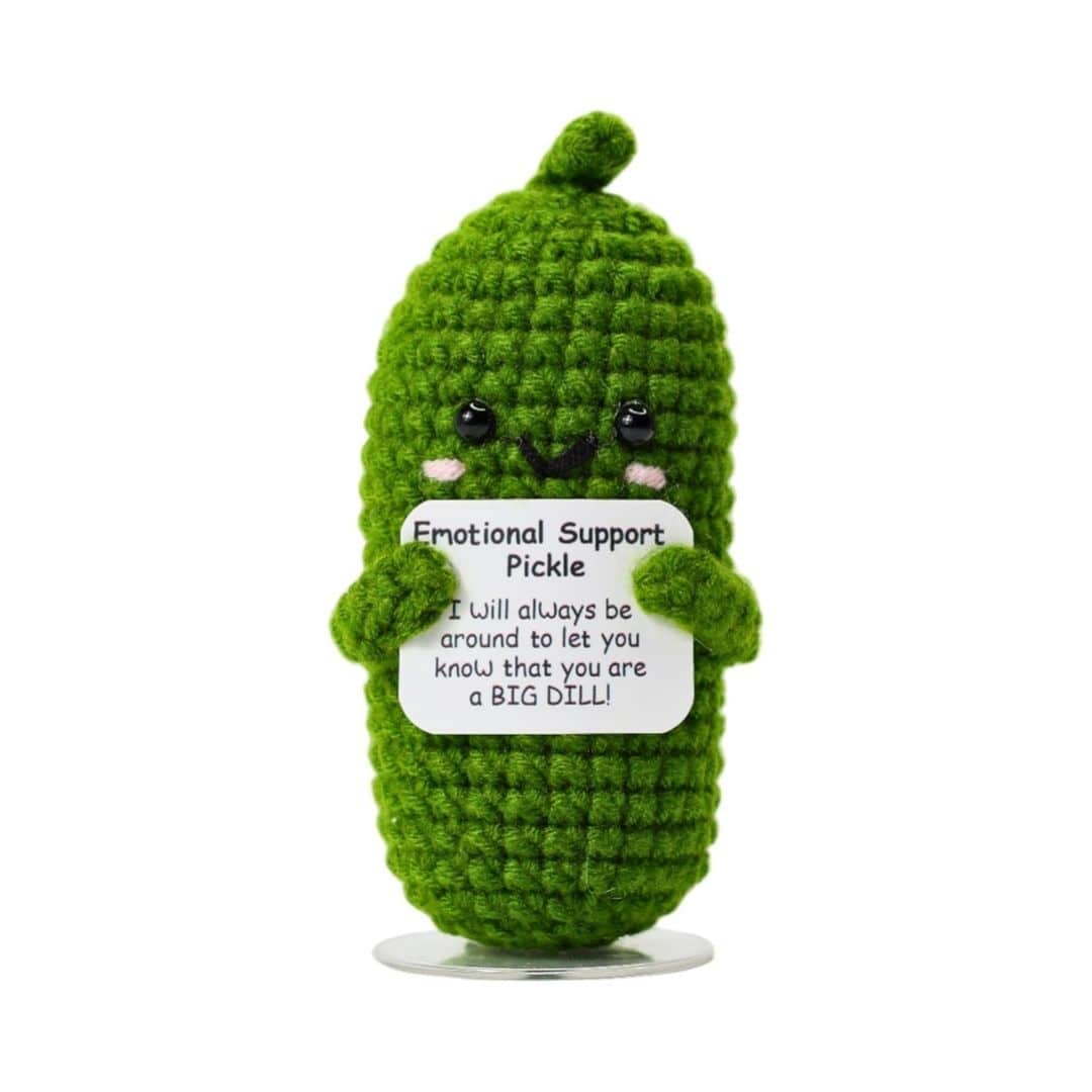 Handmade Knitted Emotional Support Pickle