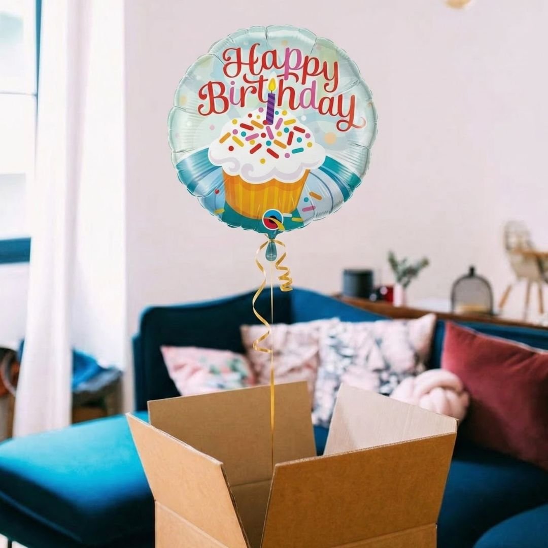 Happy Birthday Cupcake Balloon in a box - BetterThanFlowers