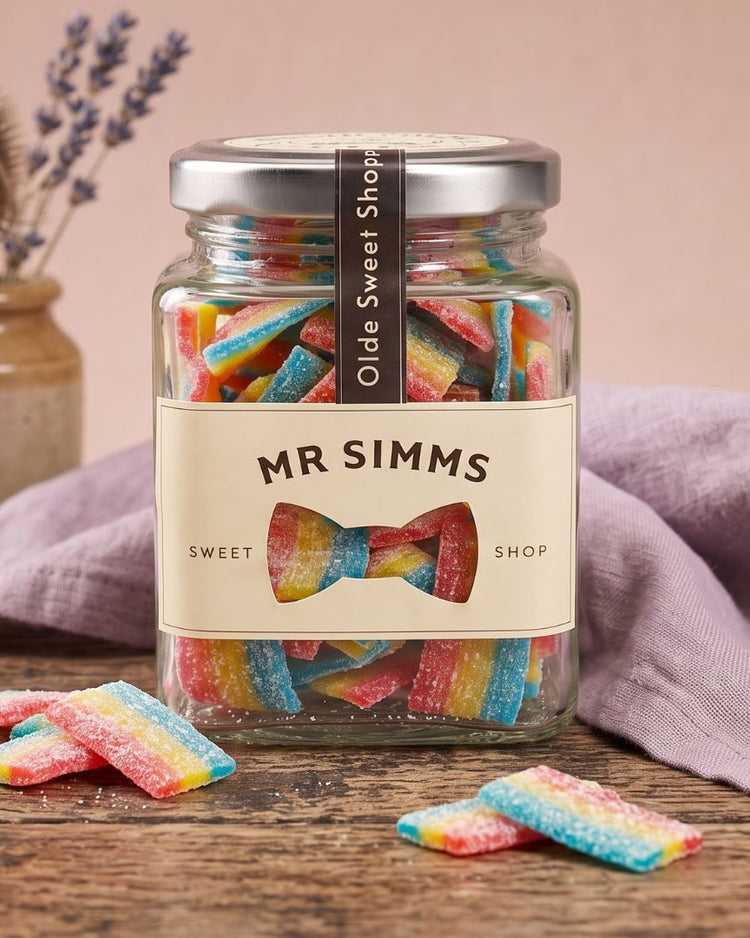 Kingsway Mini Fizzy Rainbow Belts Sweet Jar by Mr Simms - BetterThanFlowers