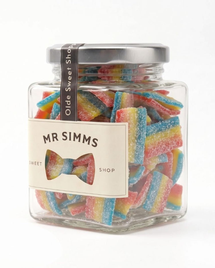 Kingsway Mini Fizzy Rainbow Belts Sweet Jar by Mr Simms - BetterThanFlowers