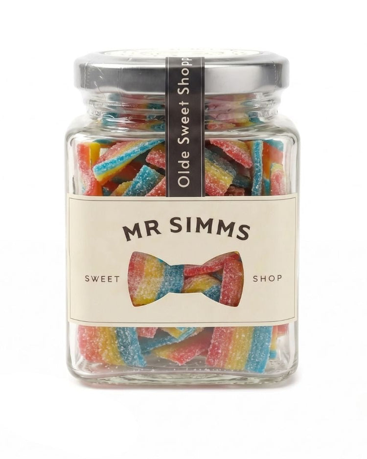 Kingsway Mini Fizzy Rainbow Belts Sweet Jar by Mr Simms - BetterThanFlowers