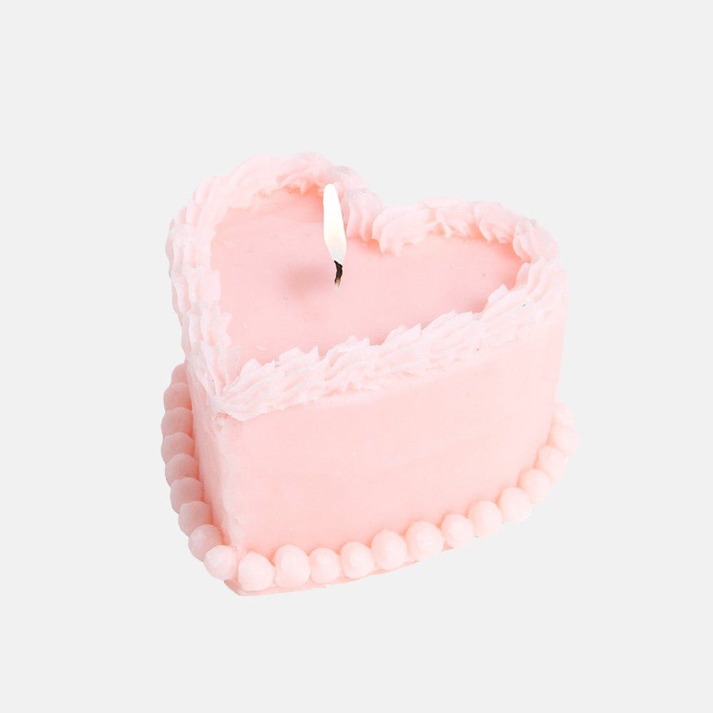 Pink Heart Shaped Cake Candle - BetterThanFlowers