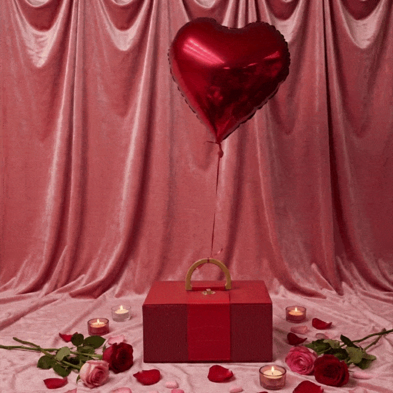 Red Heart Shaped Balloon attached to your Hamper