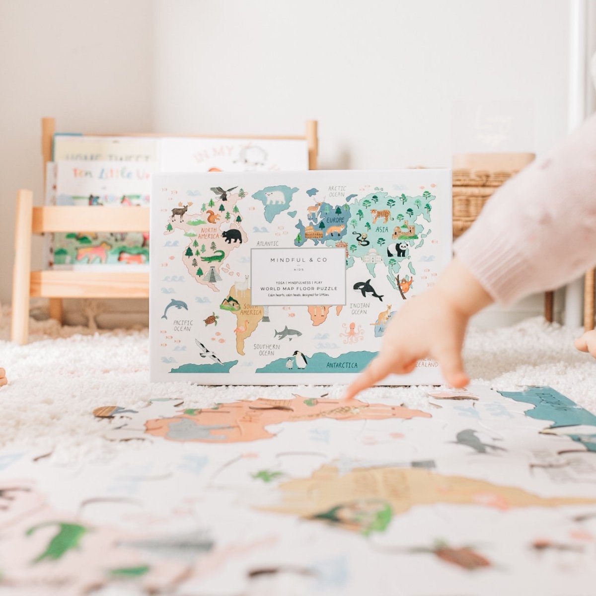 World Map Floor Puzzle by Mindful & Co Kids - BetterThanFlowers