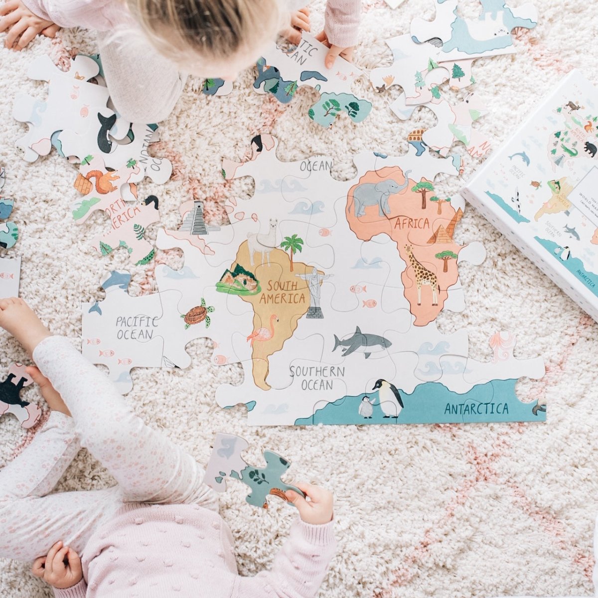World Map Floor Puzzle by Mindful & Co Kids - BetterThanFlowers