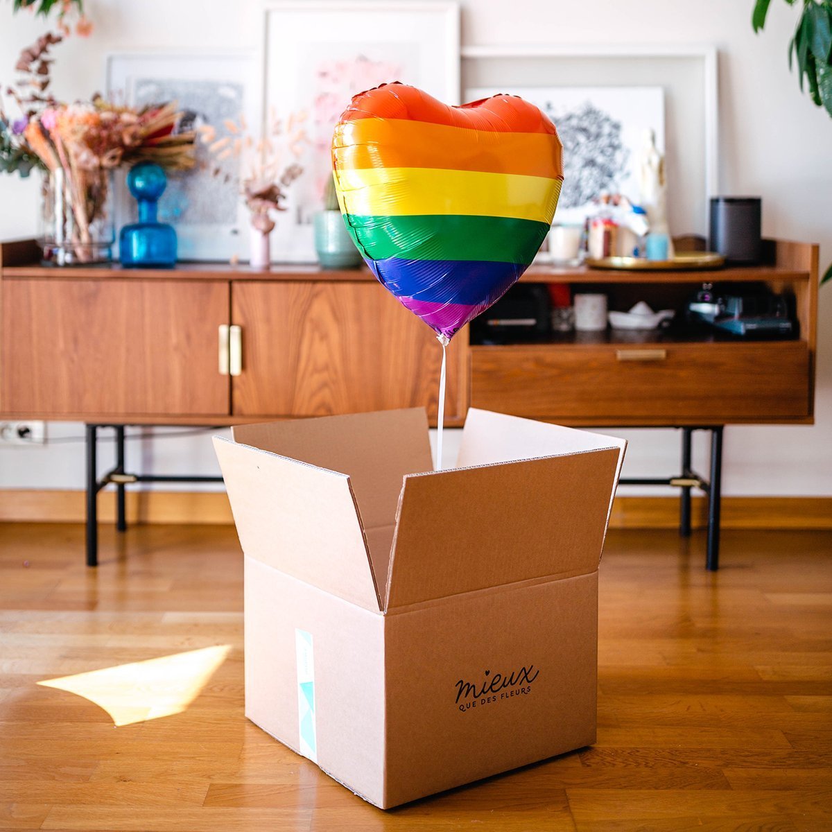 Rainbow Heart Shaped Balloon - BetterThanFlowers