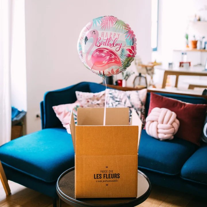 生日快樂氣球(笑臉紅鶴版)