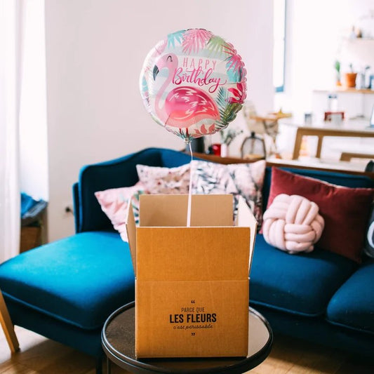 生日快樂氣球(笑臉紅鶴版)