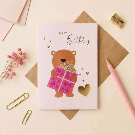 Cuddle Bear Birthday Greeting Card