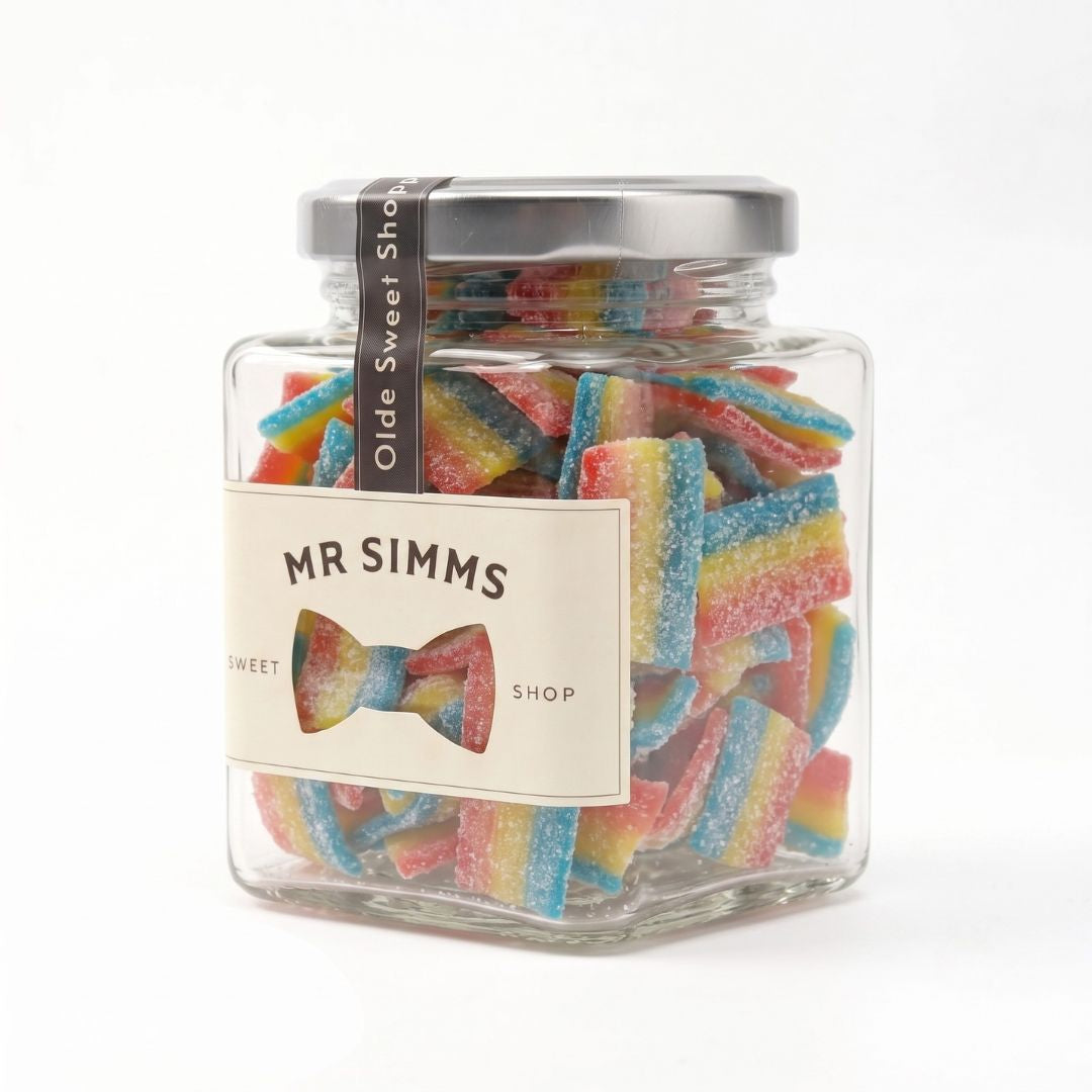 Kingsway Mini Fizzy Rainbow Belts Sweet Jar by Mr Simms