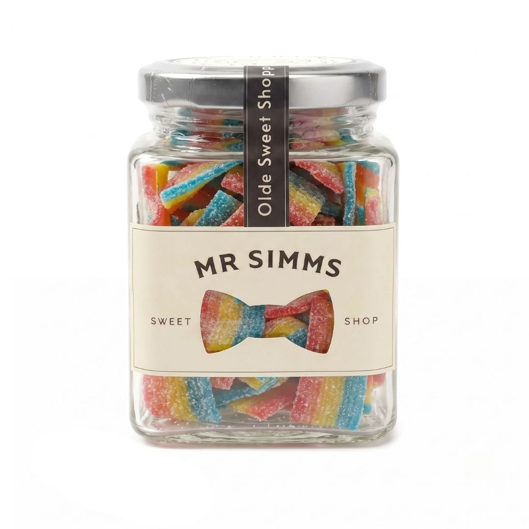 Kingsway Mini Fizzy Rainbow Belts Sweet Jar by Mr Simms
