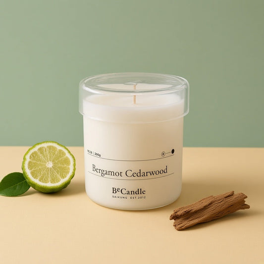 Bergamot Cedarwood Scented Candle 200g by BeCandle - BetterThanFlowers