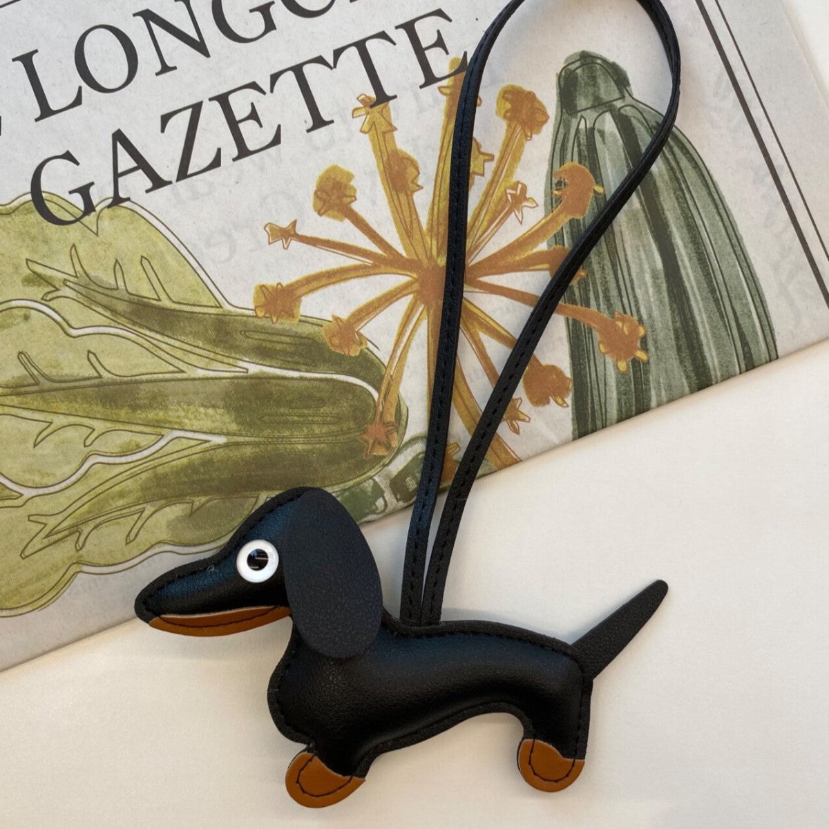 Black Leather Dachshund Charm - BetterThanFlowers