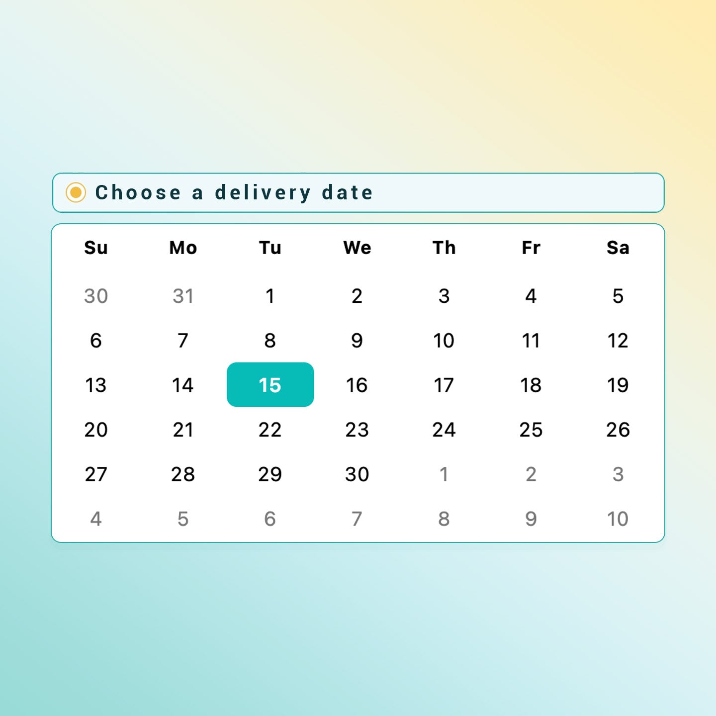 Choose a delivery date