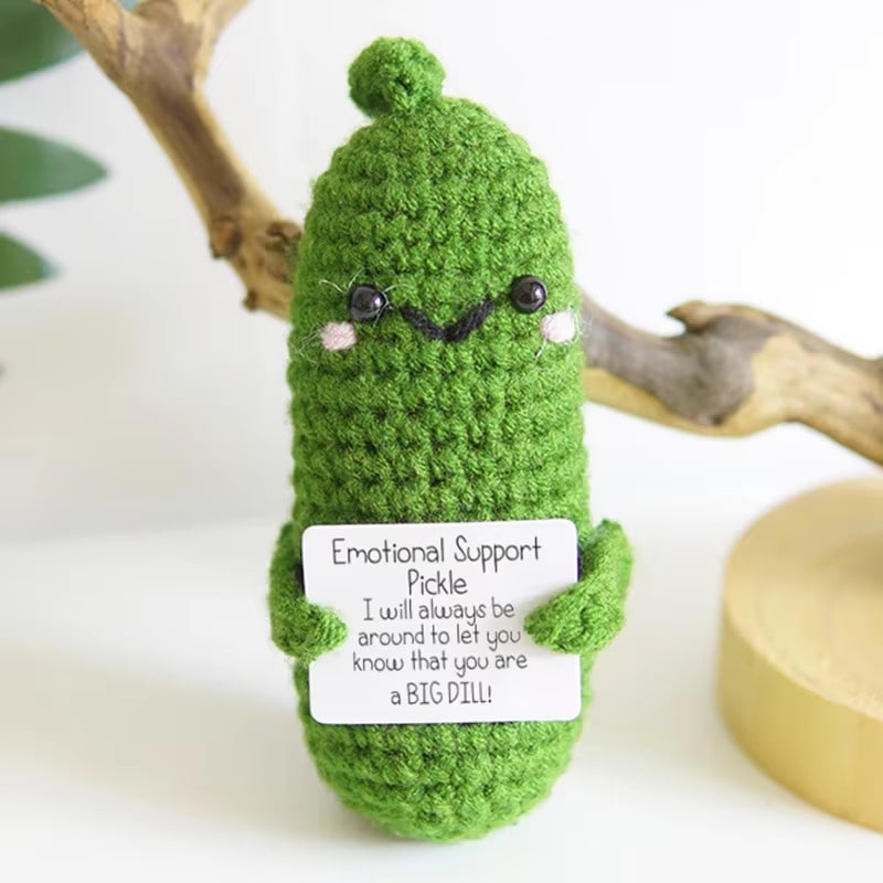 Handmade Knitted Emotional Support Pickle