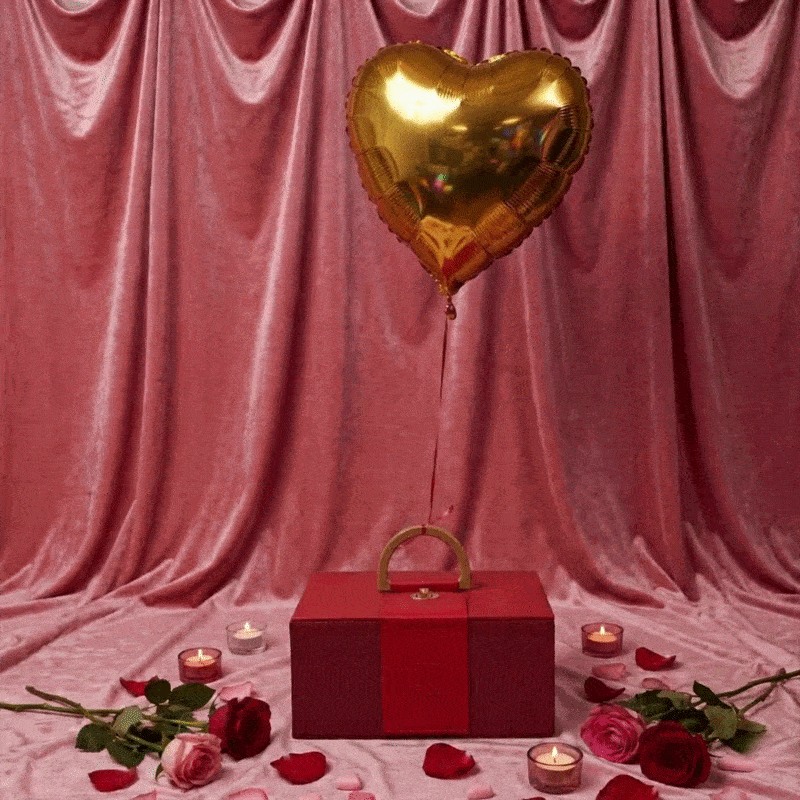 Gold Heart Shaped Balloon attached to your Hamper