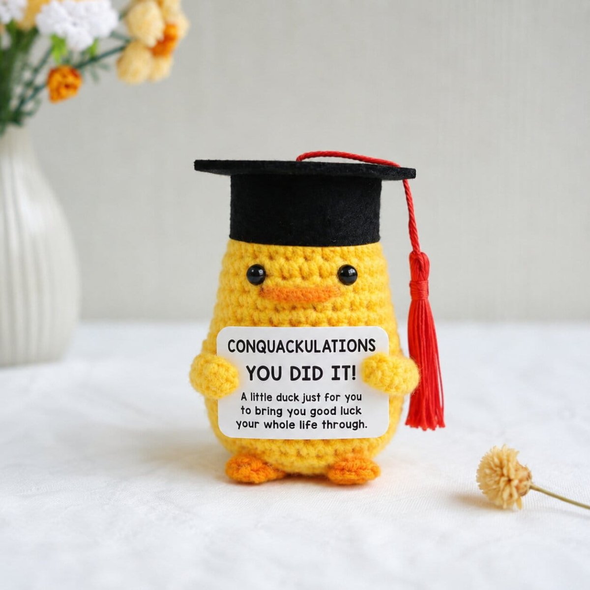 Handmade Knitted Graduation Duck - BetterThanFlowers