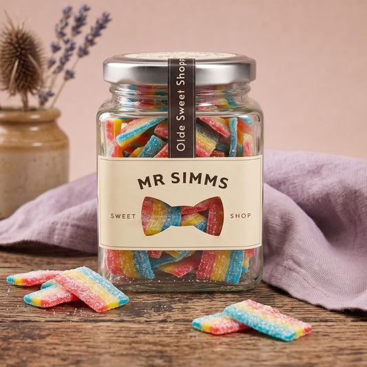 Kingsway Mini Fizzy Rainbow Belts Sweet Jar by Mr Simms - BetterThanFlowers