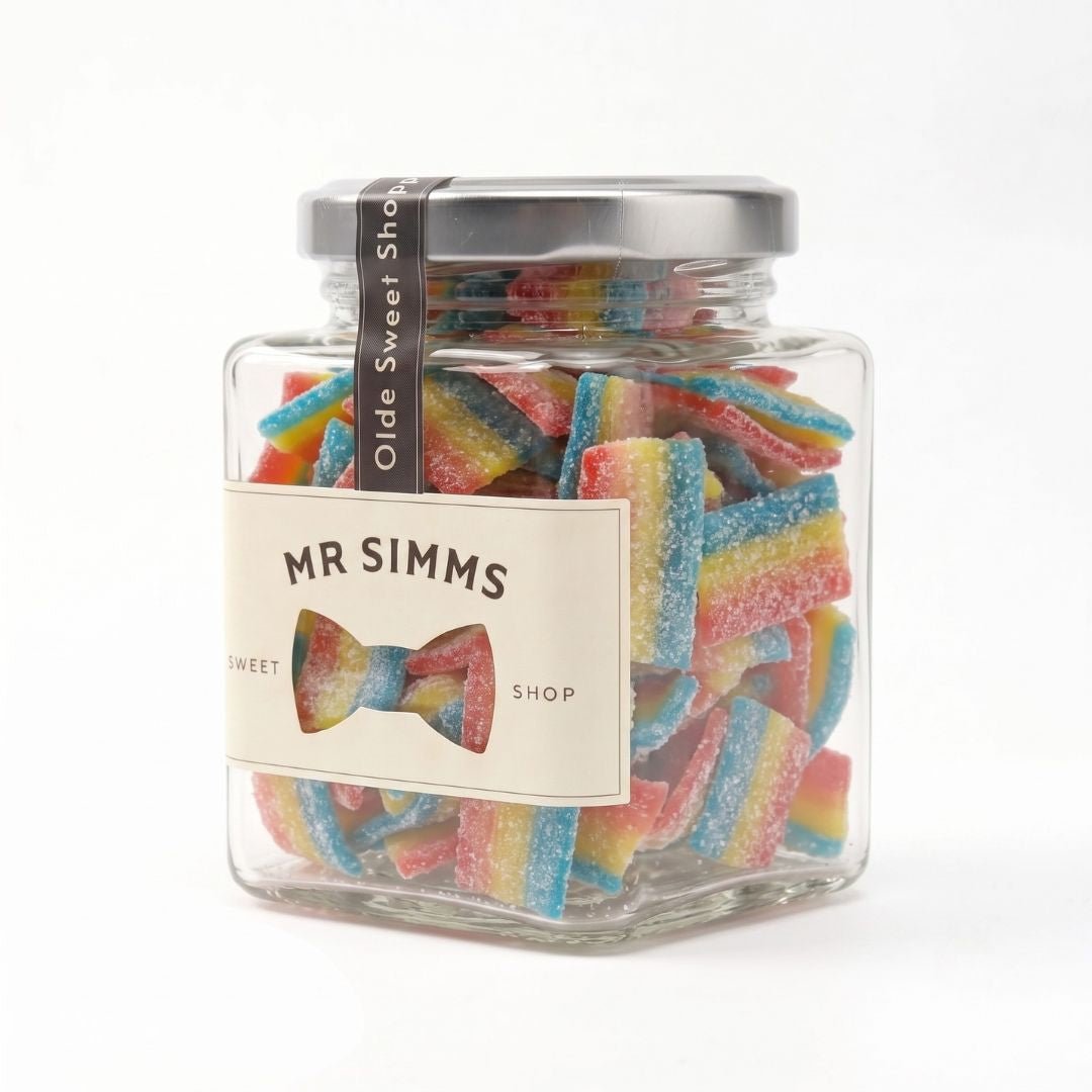 Kingsway Mini Fizzy Rainbow Belts Sweet Jar by Mr Simms - BetterThanFlowers