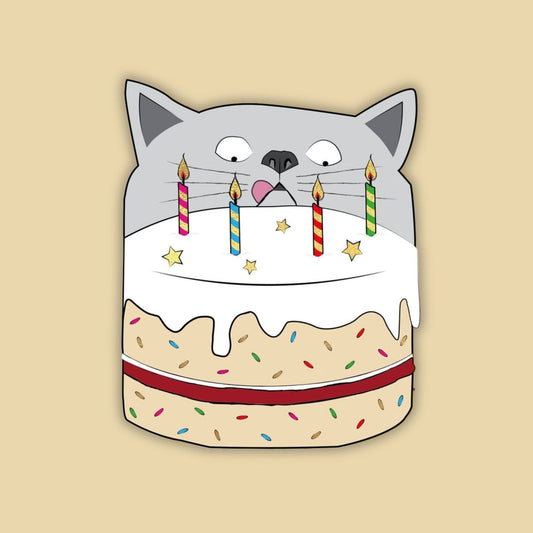 Naughty Cat Cake Cutout - Greeting Card by Tache - BetterThanFlowers