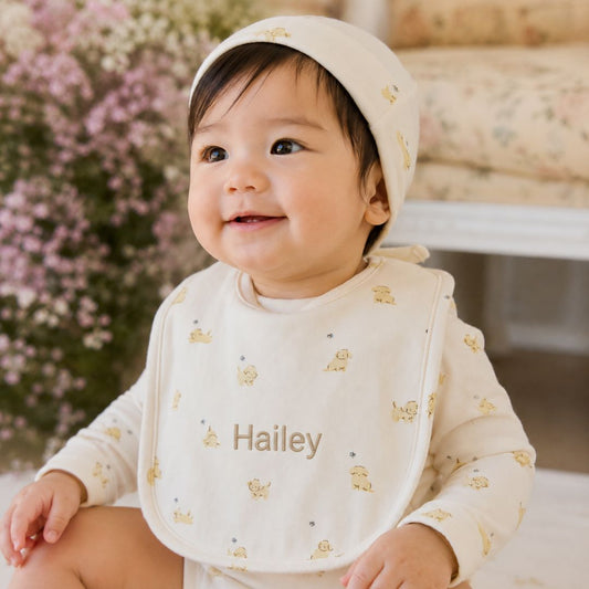 Personalized Organic Cotton Bib by Jamie Kay (Multiple Design Options) - BetterThanFlowers