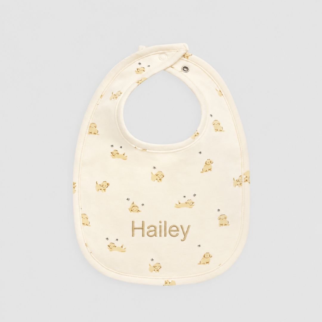 Personalized Organic Cotton Bib by Jamie Kay (Multiple Design Options) - BetterThanFlowers