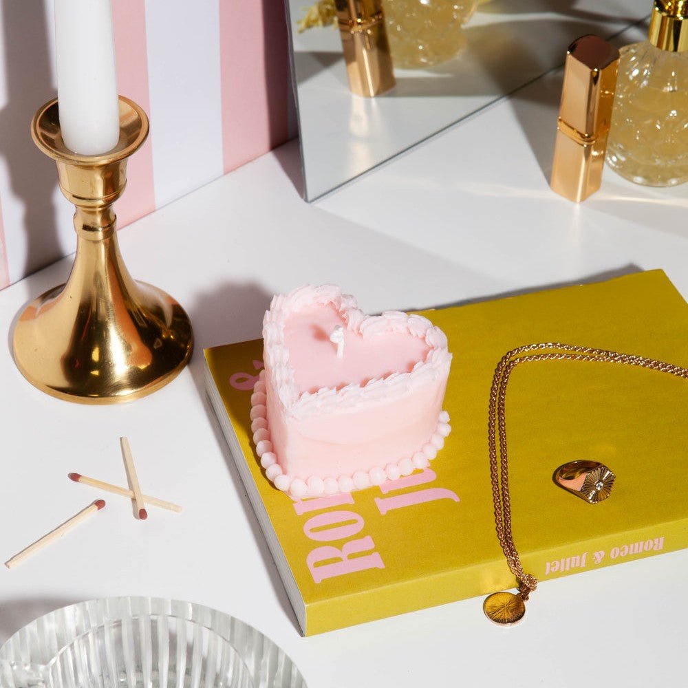 Pink Heart Shaped Cake Candle - BetterThanFlowers