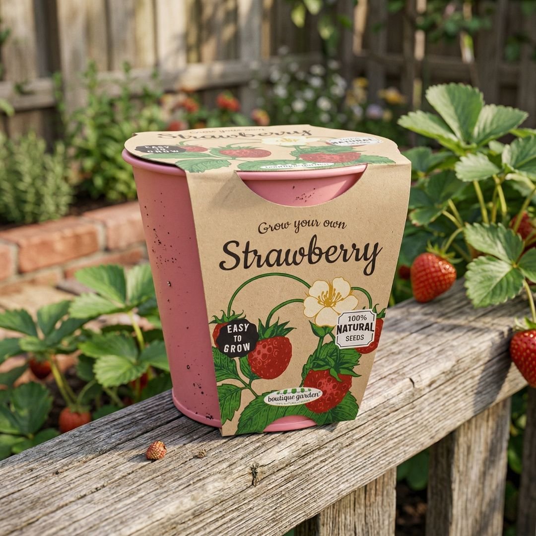 Pink Pot Strawberry Growing Kit by Boutique Garden - BetterThanFlowers