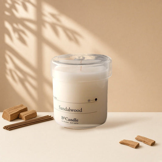 Sandalwood Scented Candle 200ml by BeCandle - BetterThanFlowers