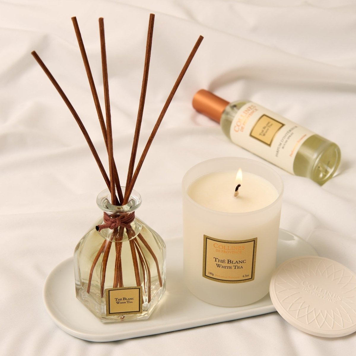 White Tea Candle by Collines de Provence - BetterThanFlowers