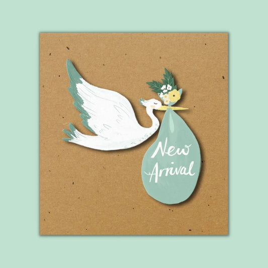 Baby Boy Stork - Greeting Card by Tache - BetterThanFlowers