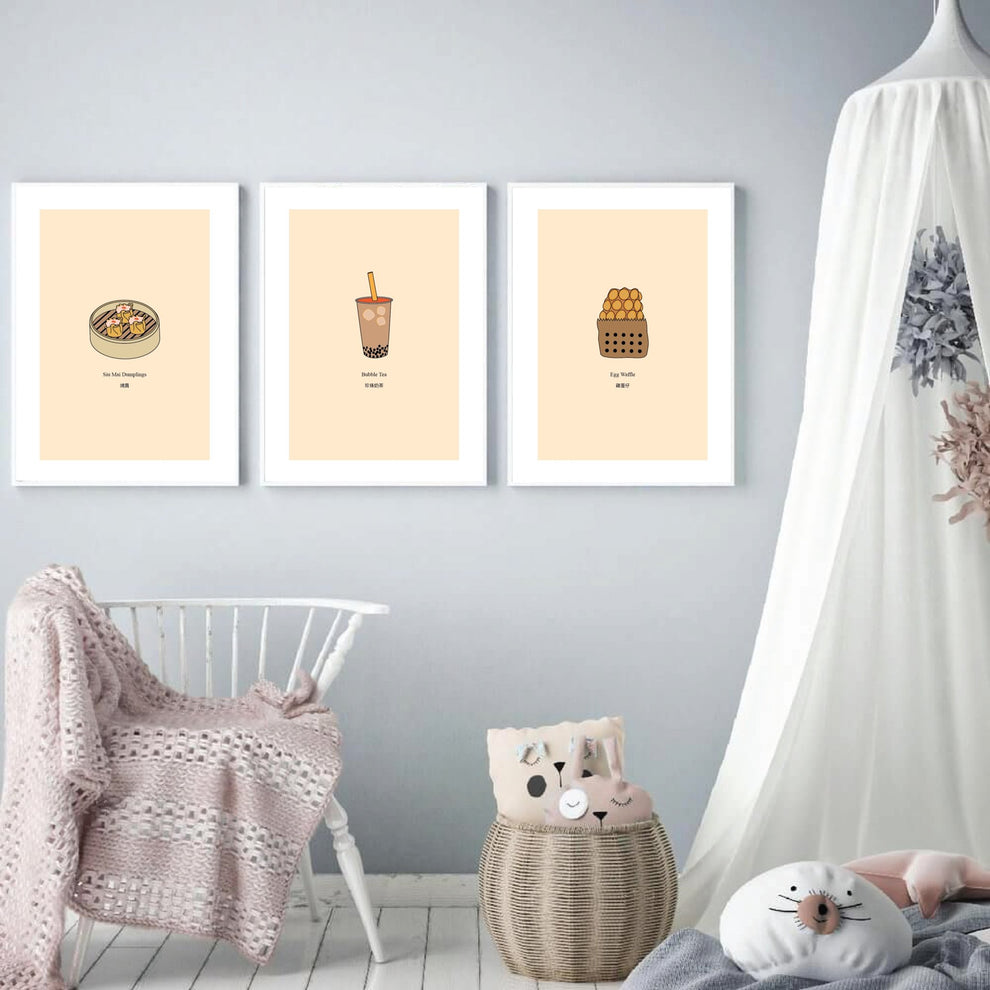 FOOD TRIPTYCH BUNDLE Hong Kong Illustrations by Graphik' Re!collection - BetterThanFlowers