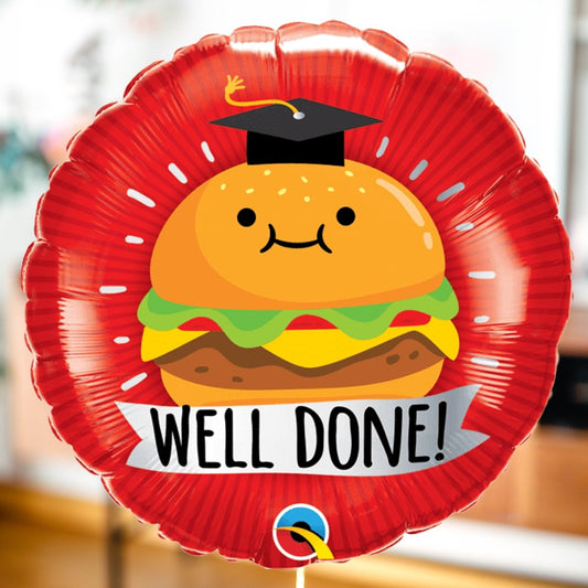 Graduation Well Done Burger Balloon in a box - BetterThanFlowers