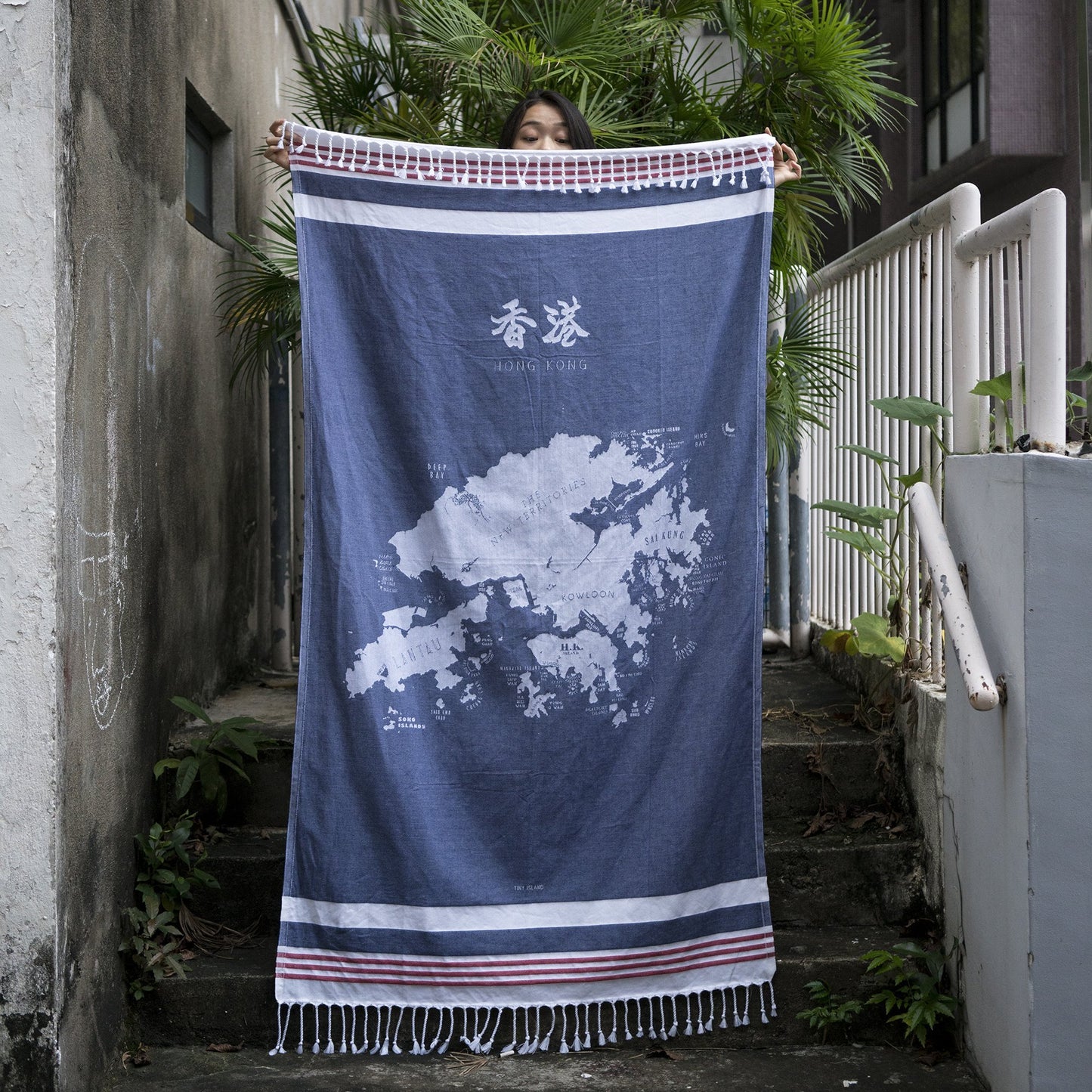 Tiny Island 香港地圖浴巾