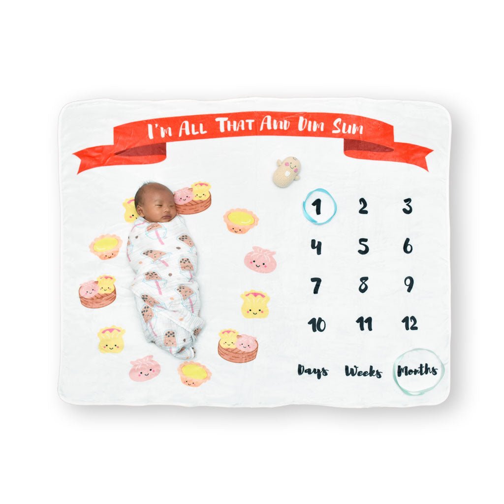 I'm All That and Dim Sum Fleece Milestone Blanket - BetterThanFlowers