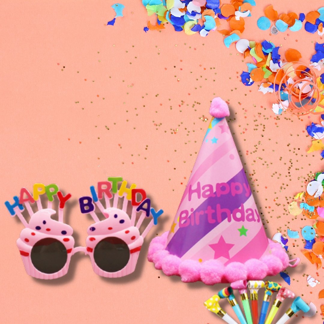 Pink Stars Birthday Party Set (Glasses + Hat + Party Horns) - BetterThanFlowers