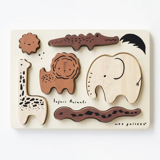 Safari Animals Wooden Tray Puzzle - BetterThanFlowers