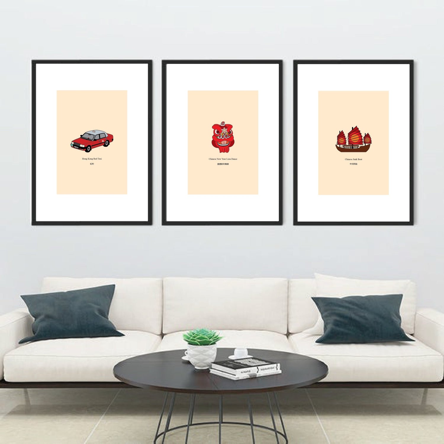 Set of 3 Hong Kong Illustrations by Graphik' Re!collection - BetterThanFlowers