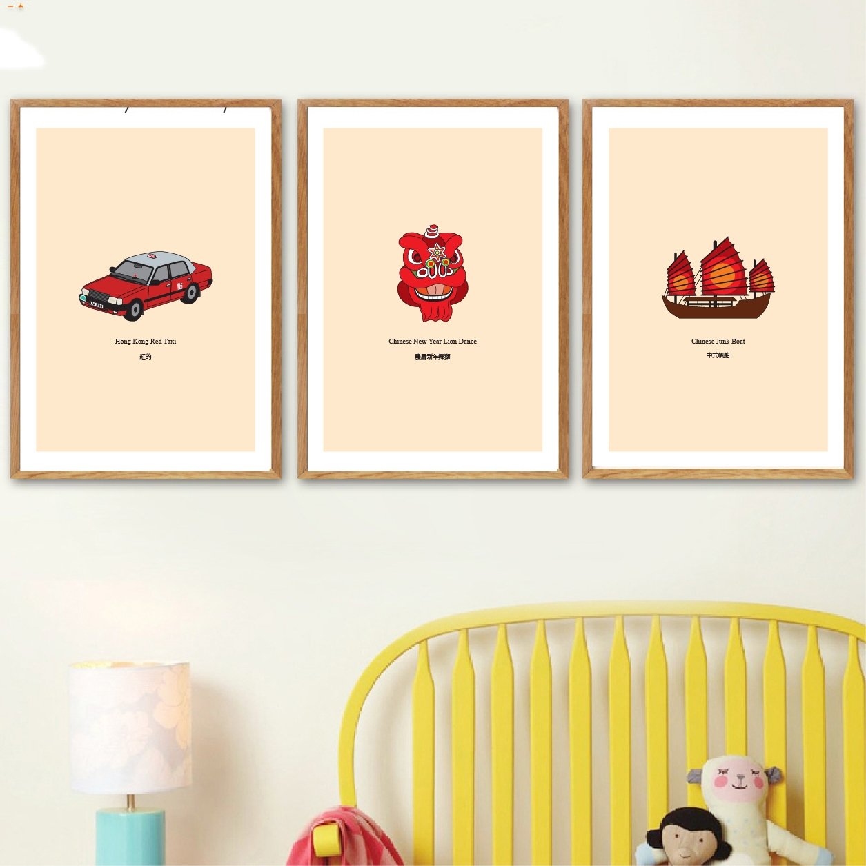 Set of 3 Hong Kong Illustrations by Graphik' Re!collection - BetterThanFlowers
