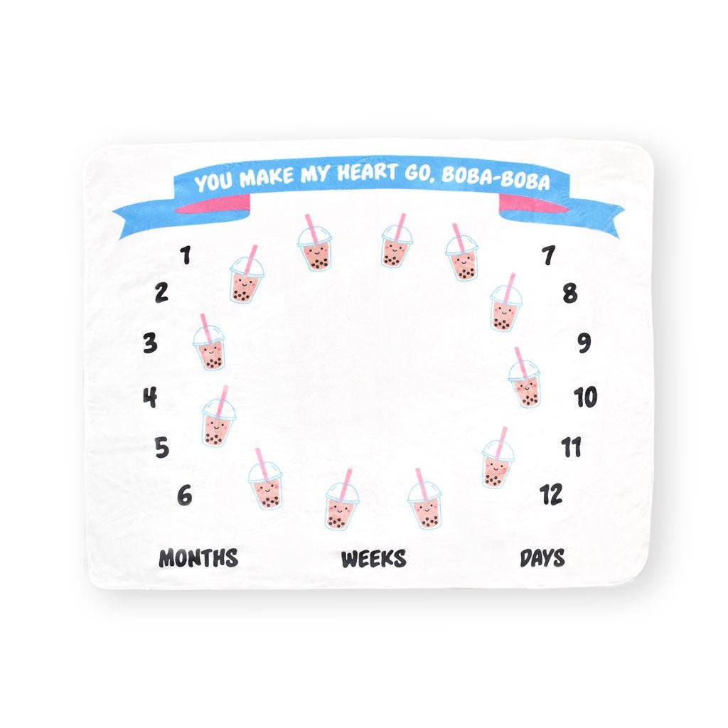 You Make My Heart Go Boba Boba Fleece Milestone Blanket - BetterThanFlowers
